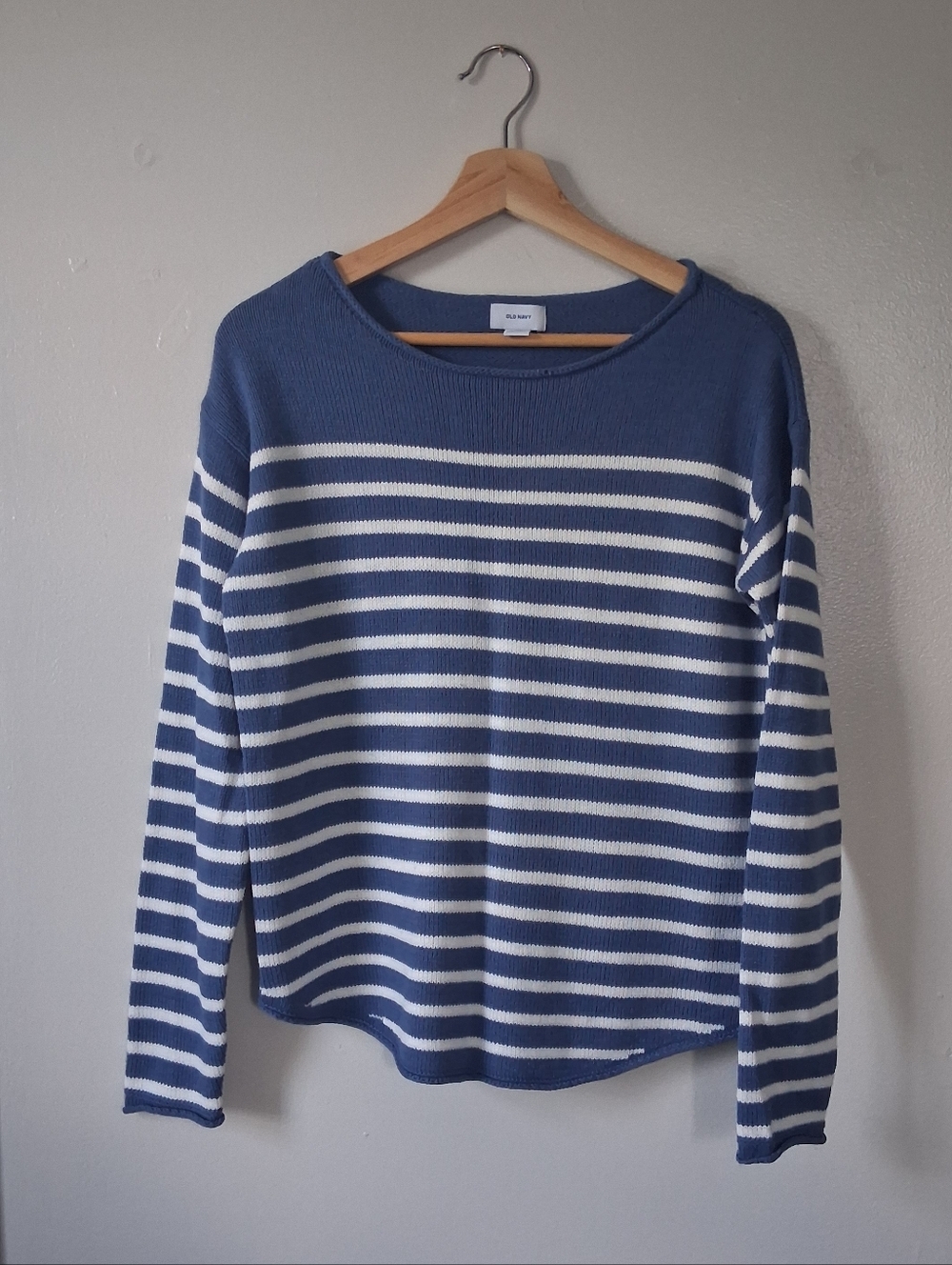 Old Navy Blue & White Stripe Sweater Cotton & Arylic Mix